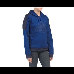 New! Adidas Logo Hoodie In Blue And Black